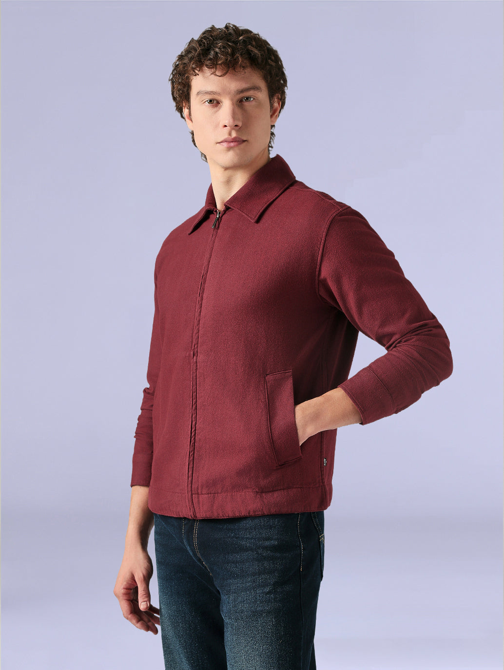 Men's Redloop Solid Slim Fit Flannel Shacket - f0e49c6a-9c39-4932-8504-62453cfa84b6 View