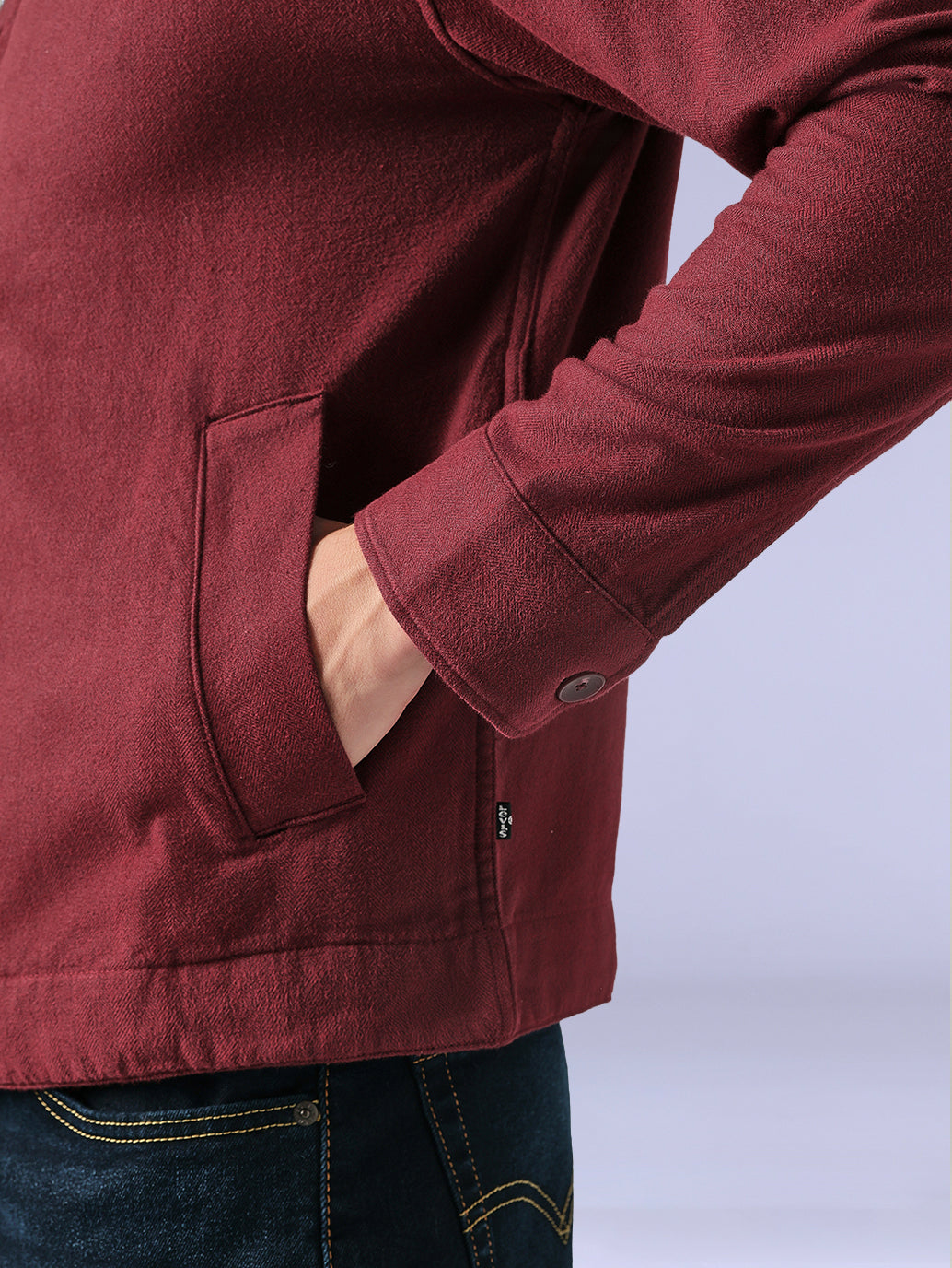 Men's Redloop Solid Slim Fit Flannel Shacket - eab9132d-3855-4620-b6d5-018b1d7e00ee View
