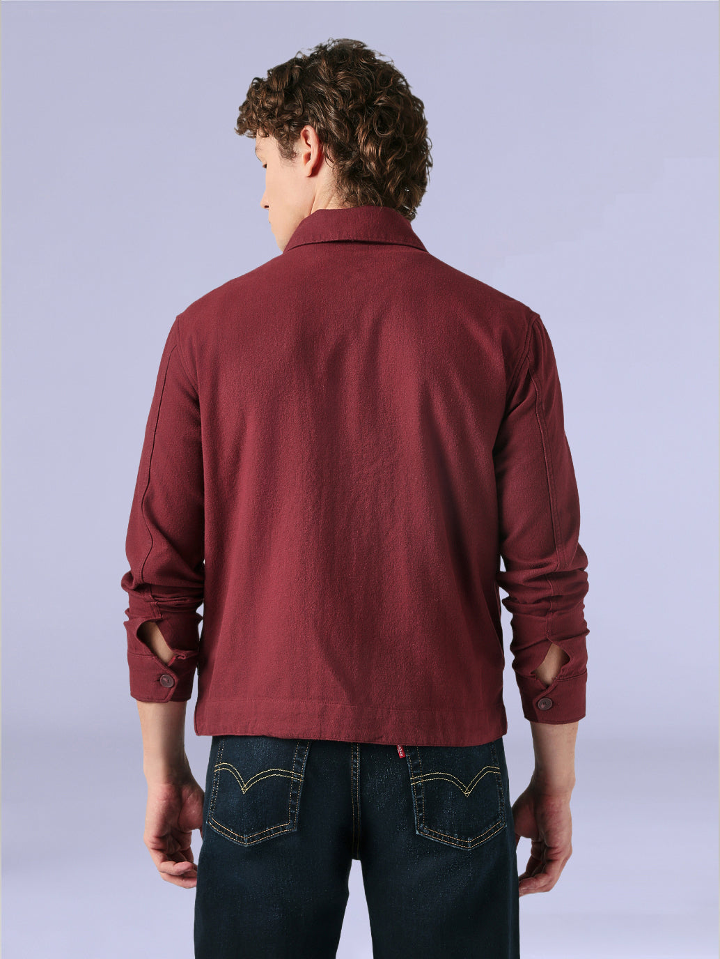 Men's Redloop Solid Slim Fit Flannel Shacket - 00b26e43-7c52-4128-a809-5a2e54674b6e View