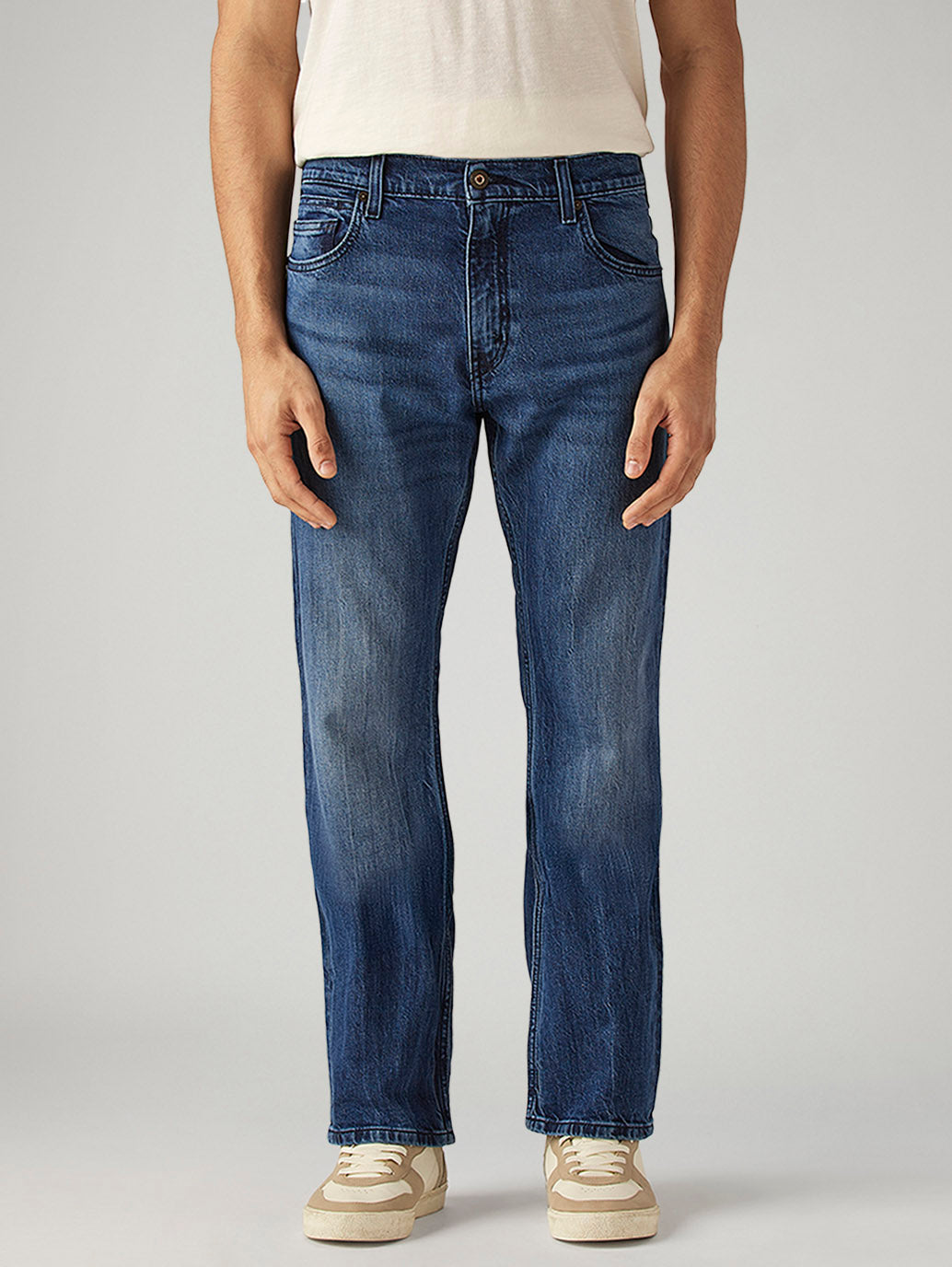 Men's 517 Blue Bootcut Fit Mid Rise Hyper Stretch Jeans - Front View