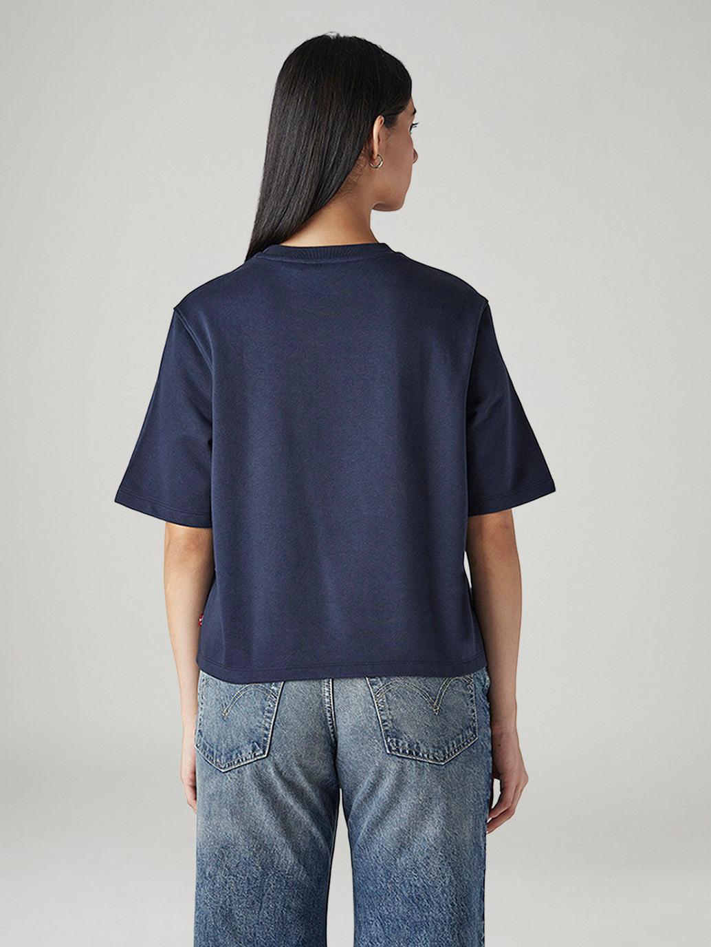 Women's Embroidered Relaxed Fit T-Shirt - Back View