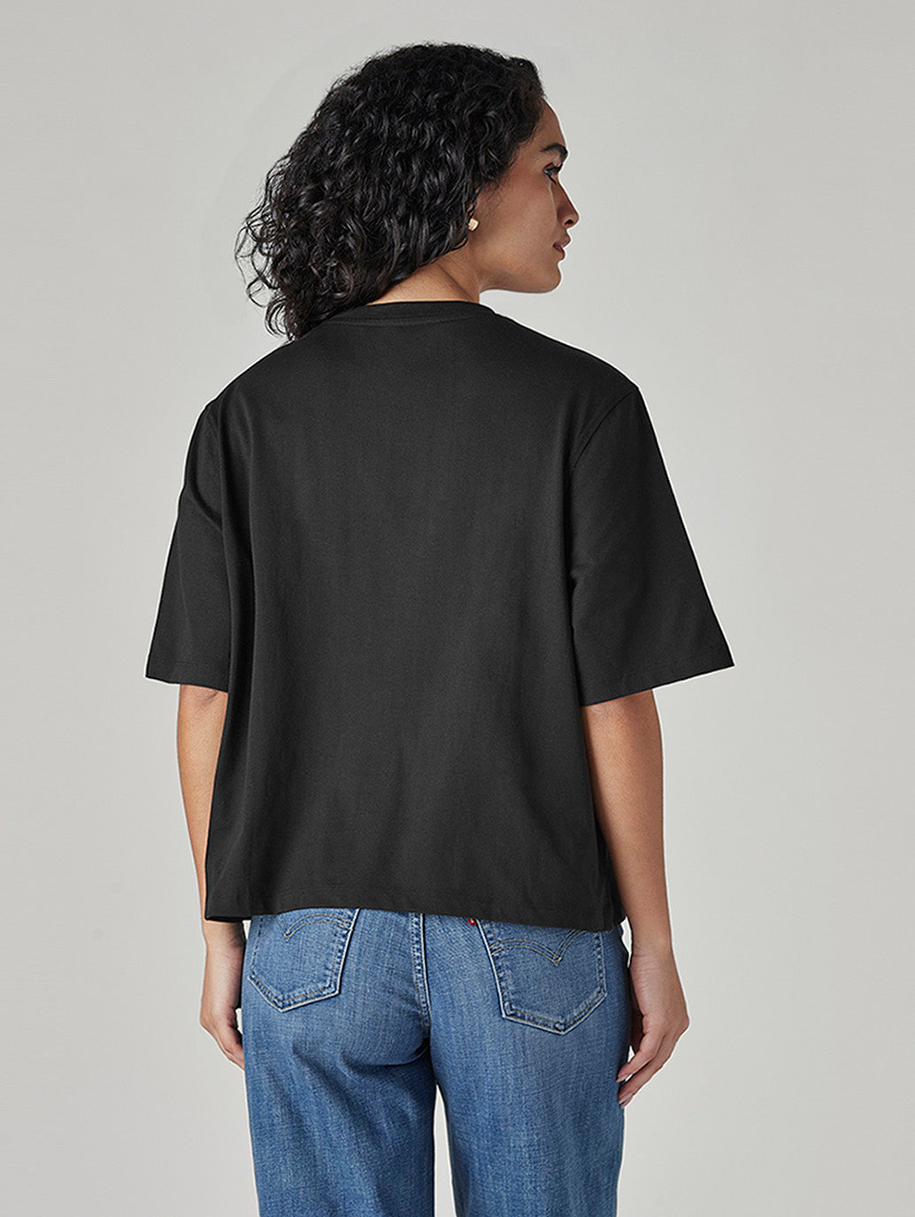 Women's Embroidered Relaxed Fit T-Shirt - Back View