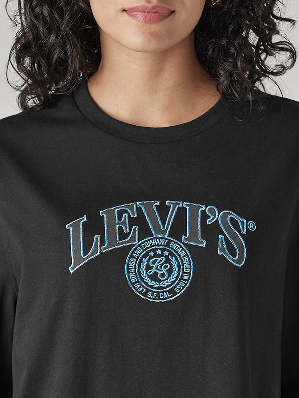 Women's Embroidered Relaxed Fit T-Shirt - Detail View