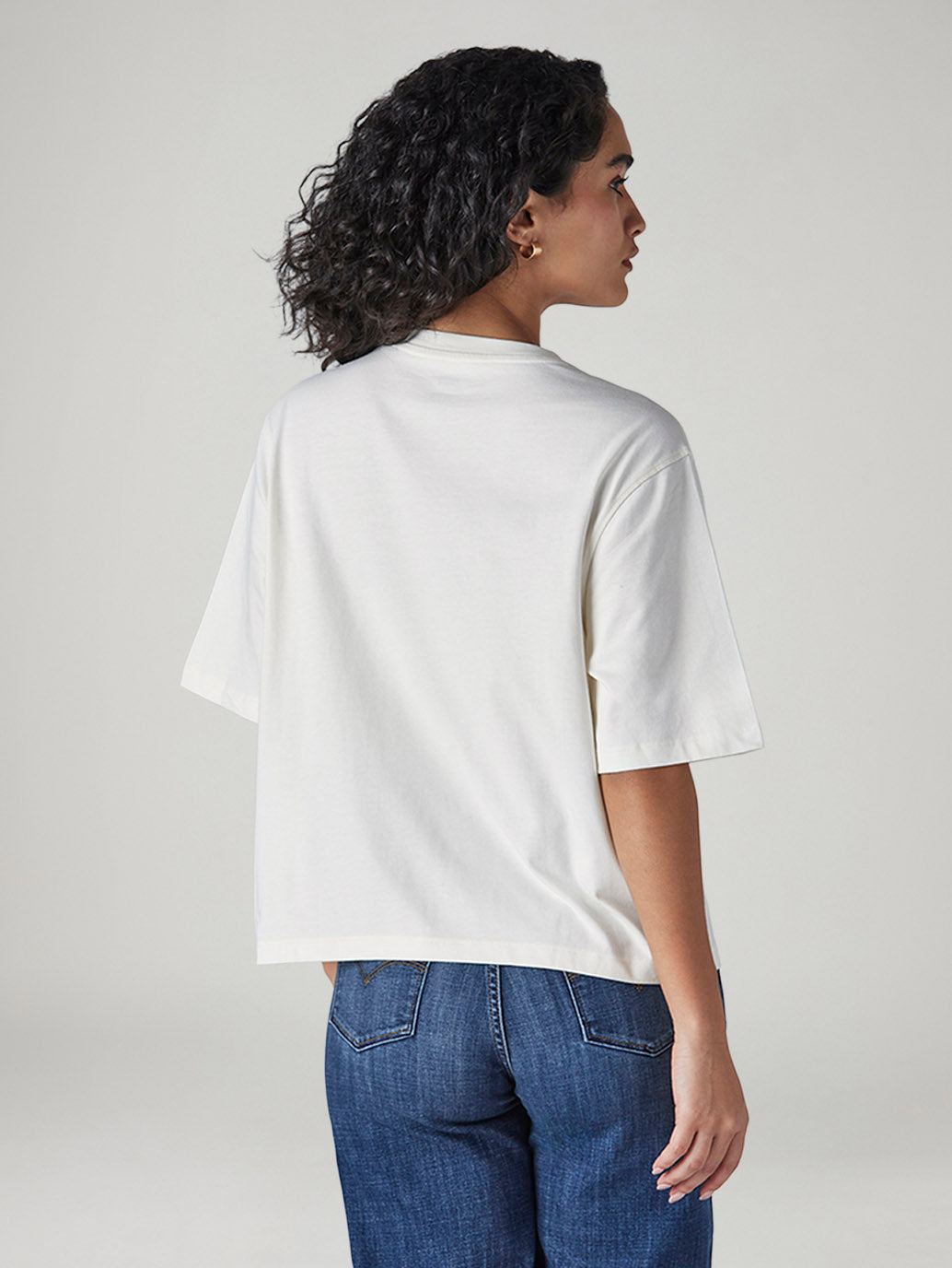 Women's Embroidered Relaxed Fit T-Shirt - Back View