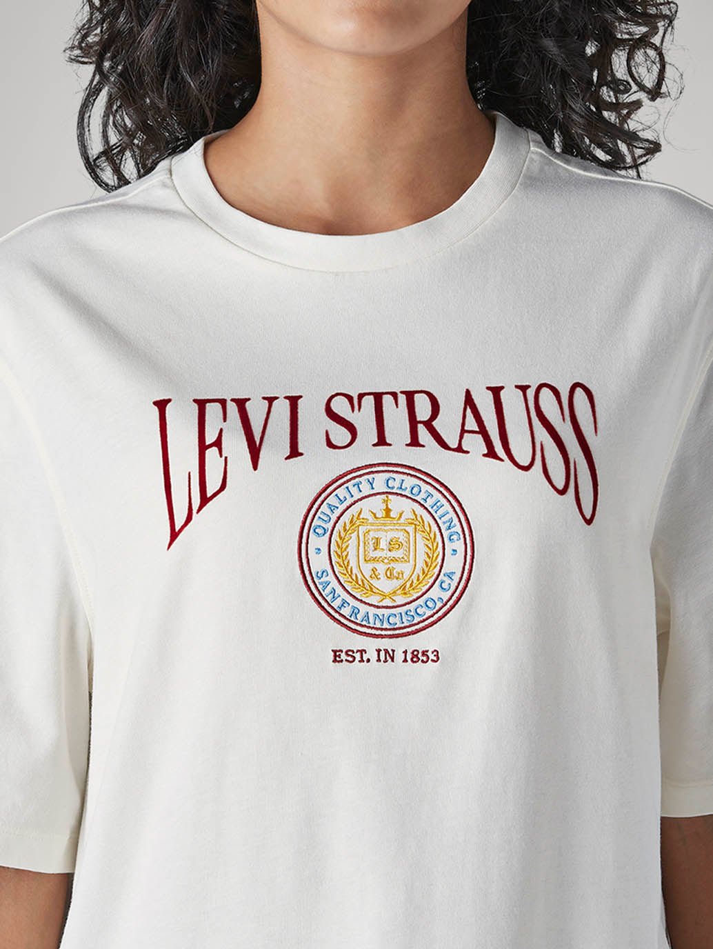 Women's Embroidered Relaxed Fit T-Shirt - Detail View