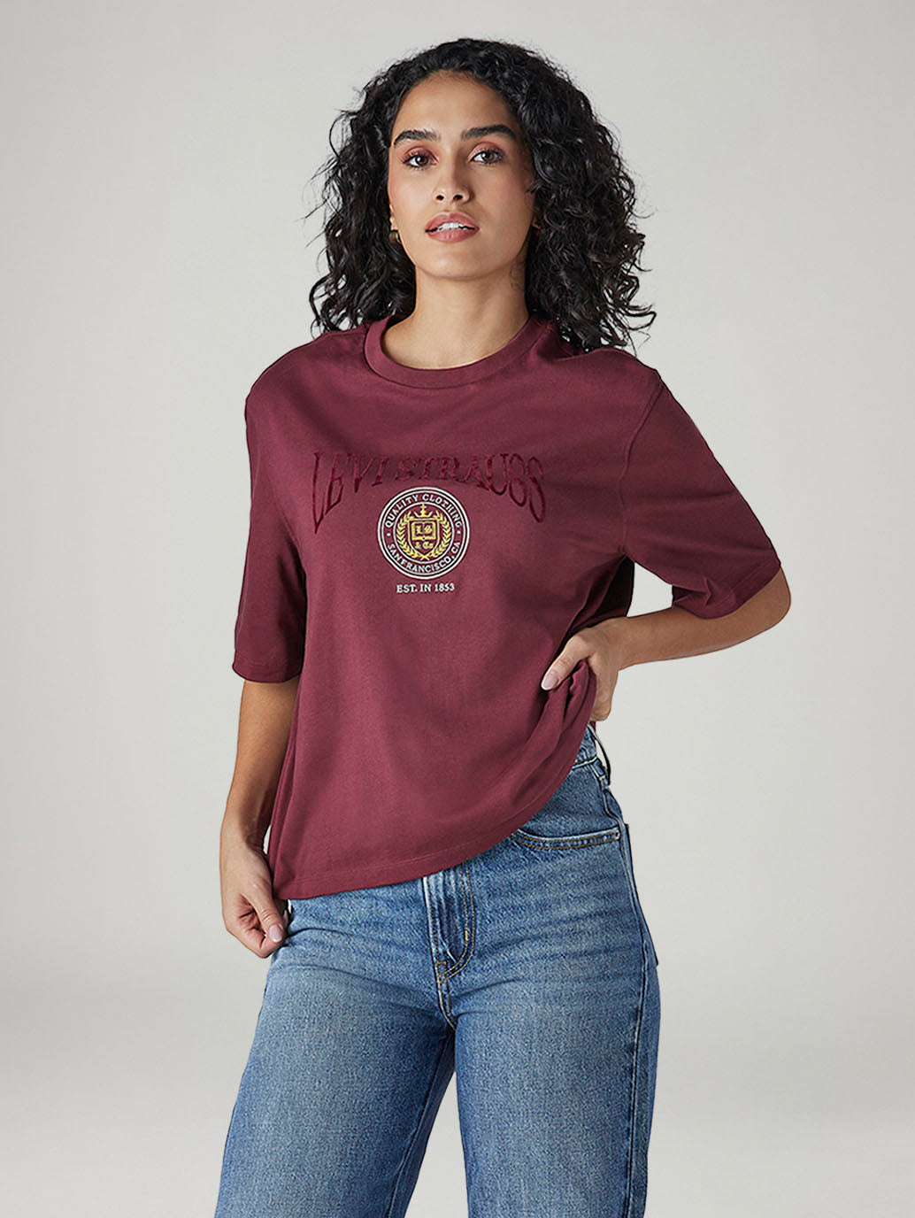 Women's Embroidered Relaxed Fit T-Shirt