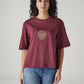 Women's Embroidered Relaxed Fit T-Shirt - Front View