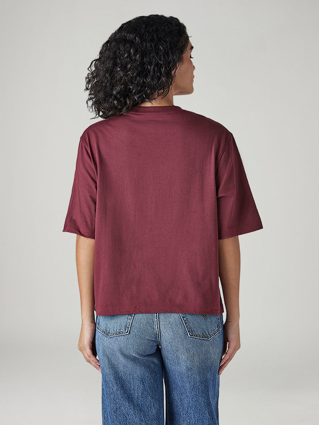 Women's Embroidered Relaxed Fit T-Shirt - Back View
