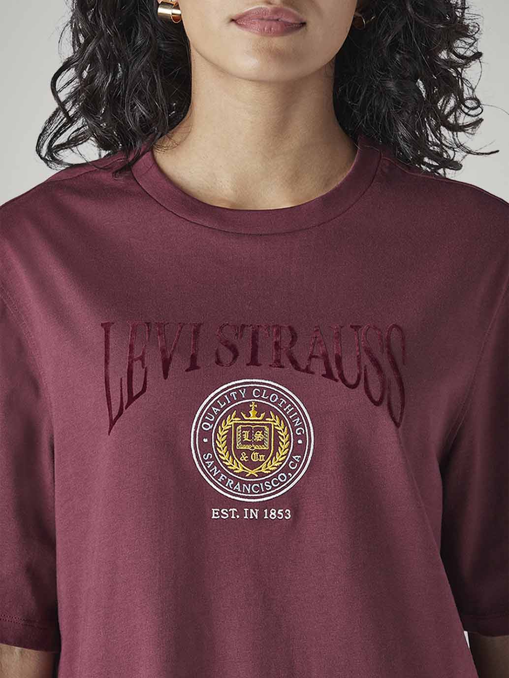 Women's Embroidered Relaxed Fit T-Shirt - Detail View