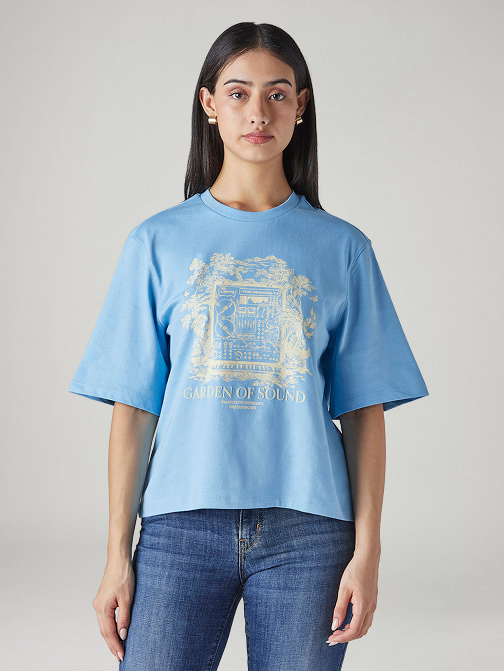 Women's Graphic Print Relaxed Fit T-Shirt - Front View