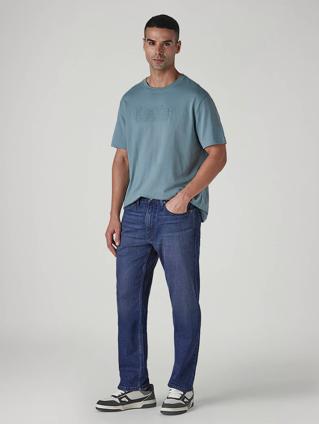 Men's 541 Blue Athletic Tapered Fit Mid Rise Jeans