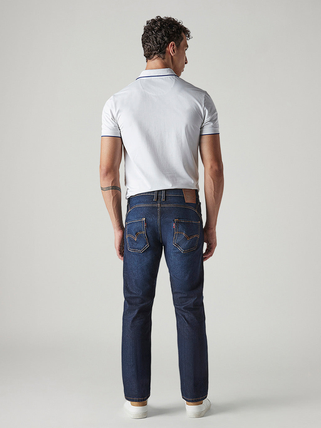Men's 513 Indigo Slim Straight Fit Mid Rise Jeans - Back View