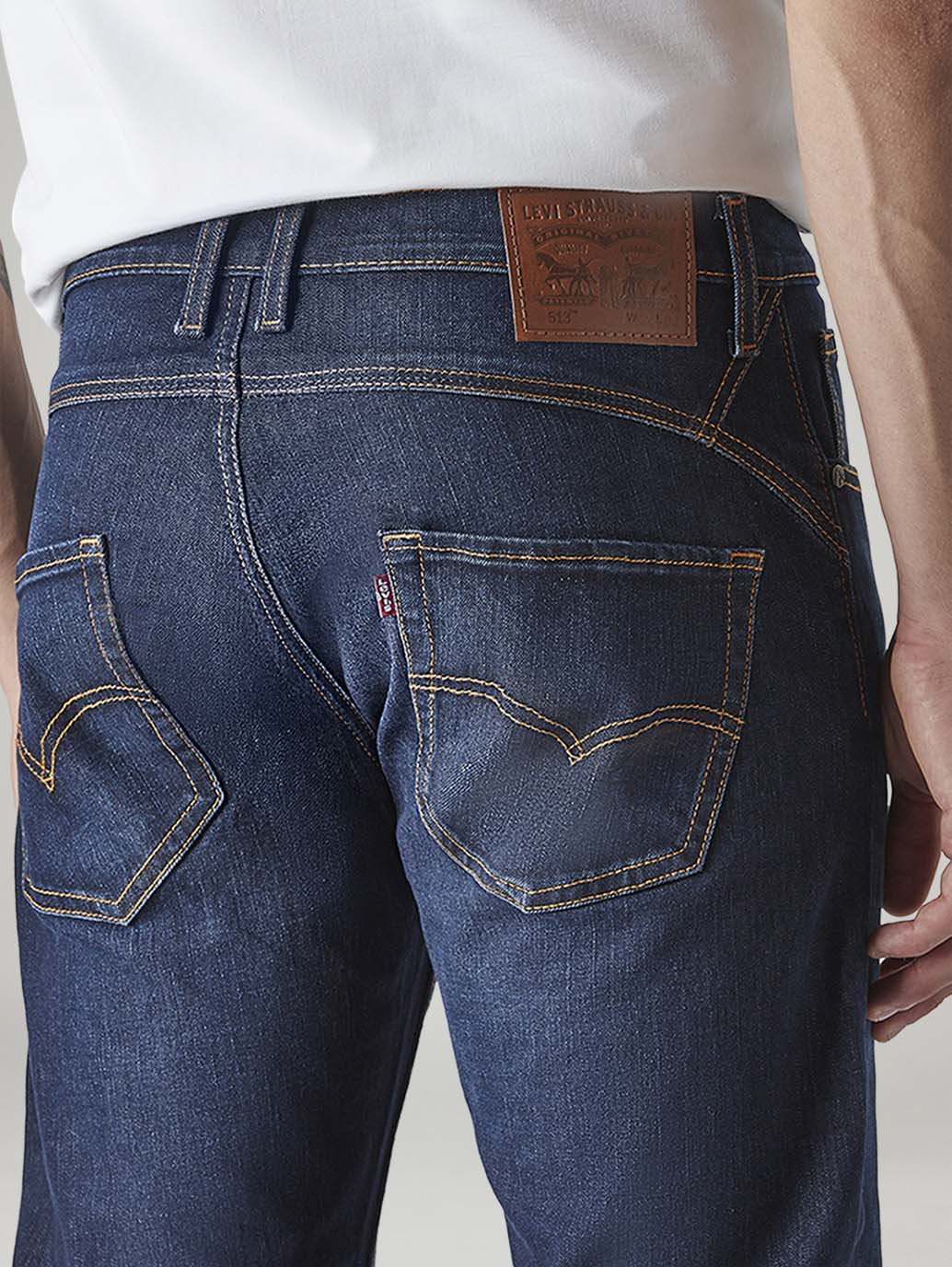 Men's 513 Indigo Slim Straight Fit Mid Rise Jeans - 20 View