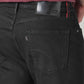 Men's 505 Black Straight Fit Mid Rise Redloop Jeans - Detail View