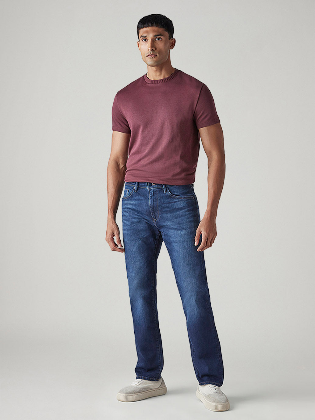 Men's 505 Blue Straight Fit Mid Rise Redloop Jeans - 20 View