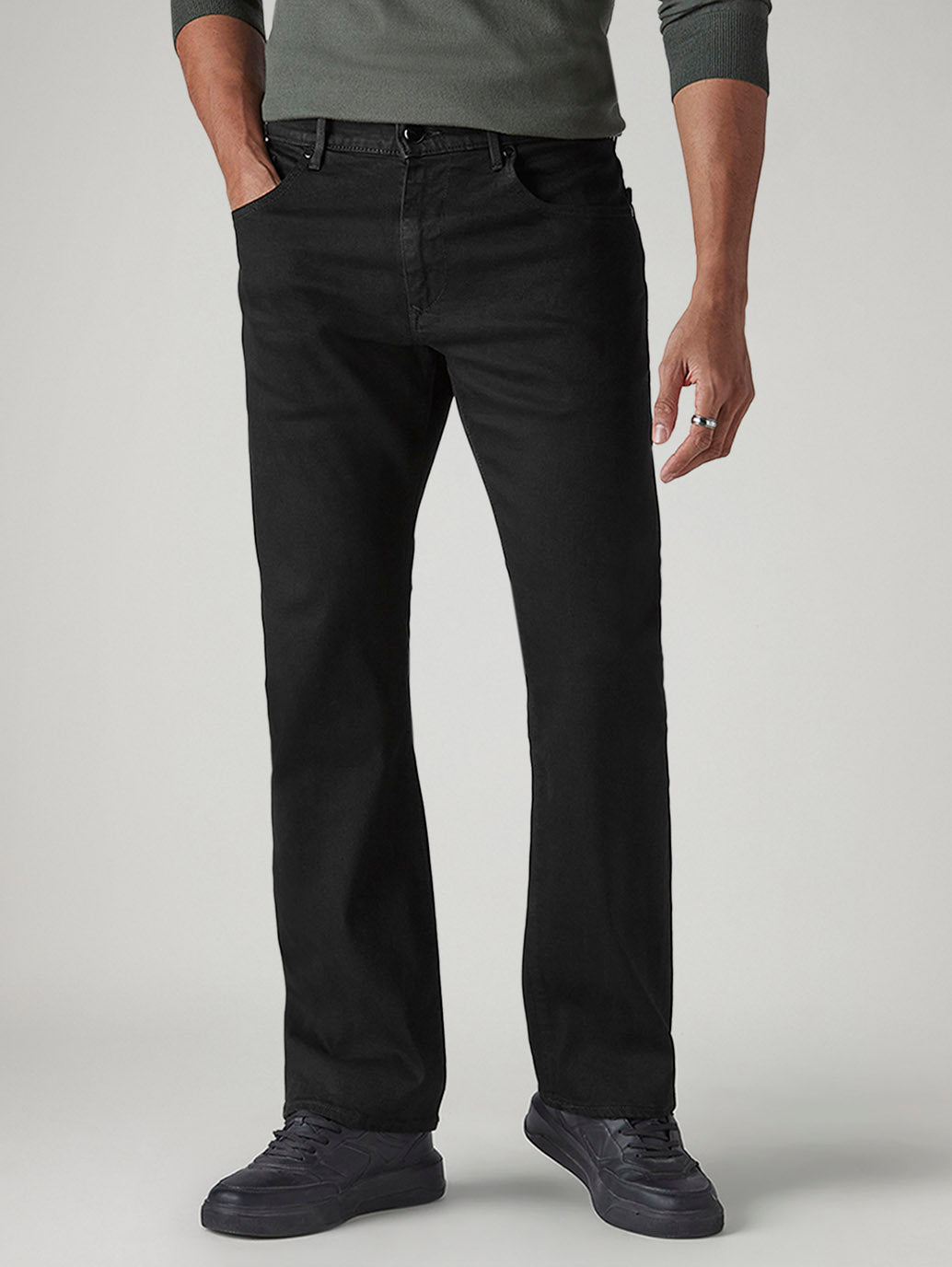 Men's 517 Black Bootcut Fit Mid Rise Redloop Jeans - 20 View