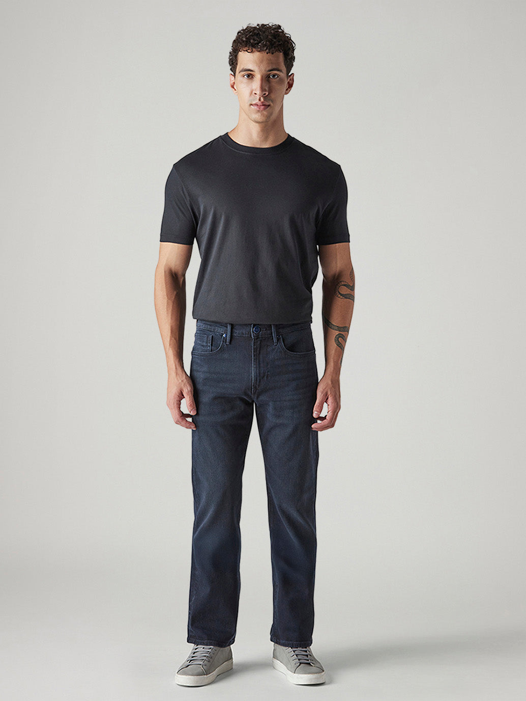 Men's Redloop 527 Navy Bootcut Fit Mid Rise Jeans - Front View