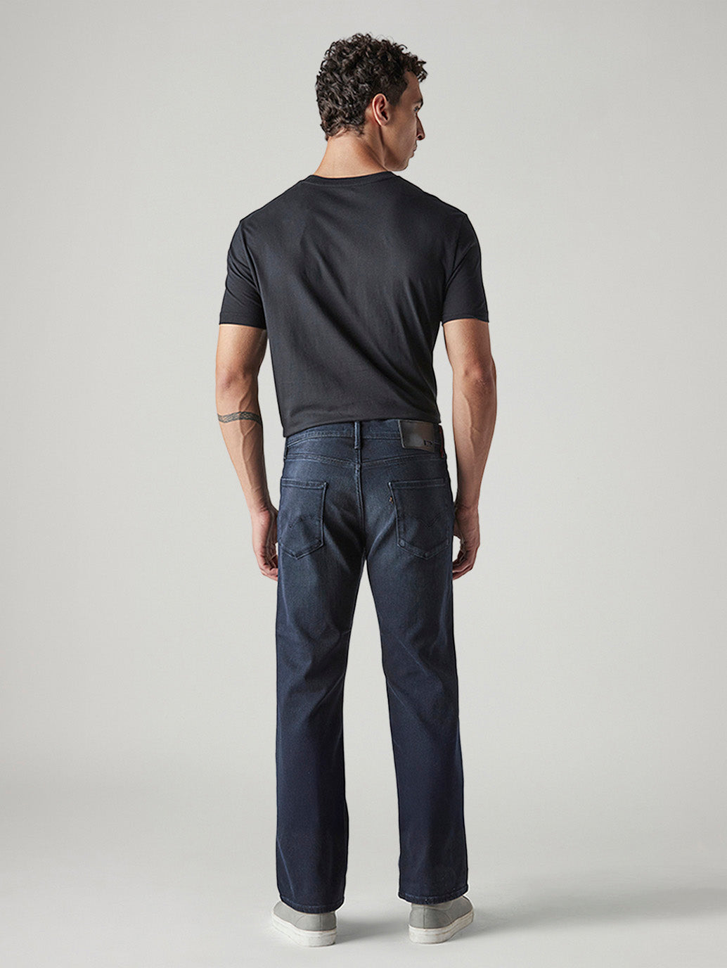 Men's Redloop 527 Navy Bootcut Fit Mid Rise Jeans - Back View