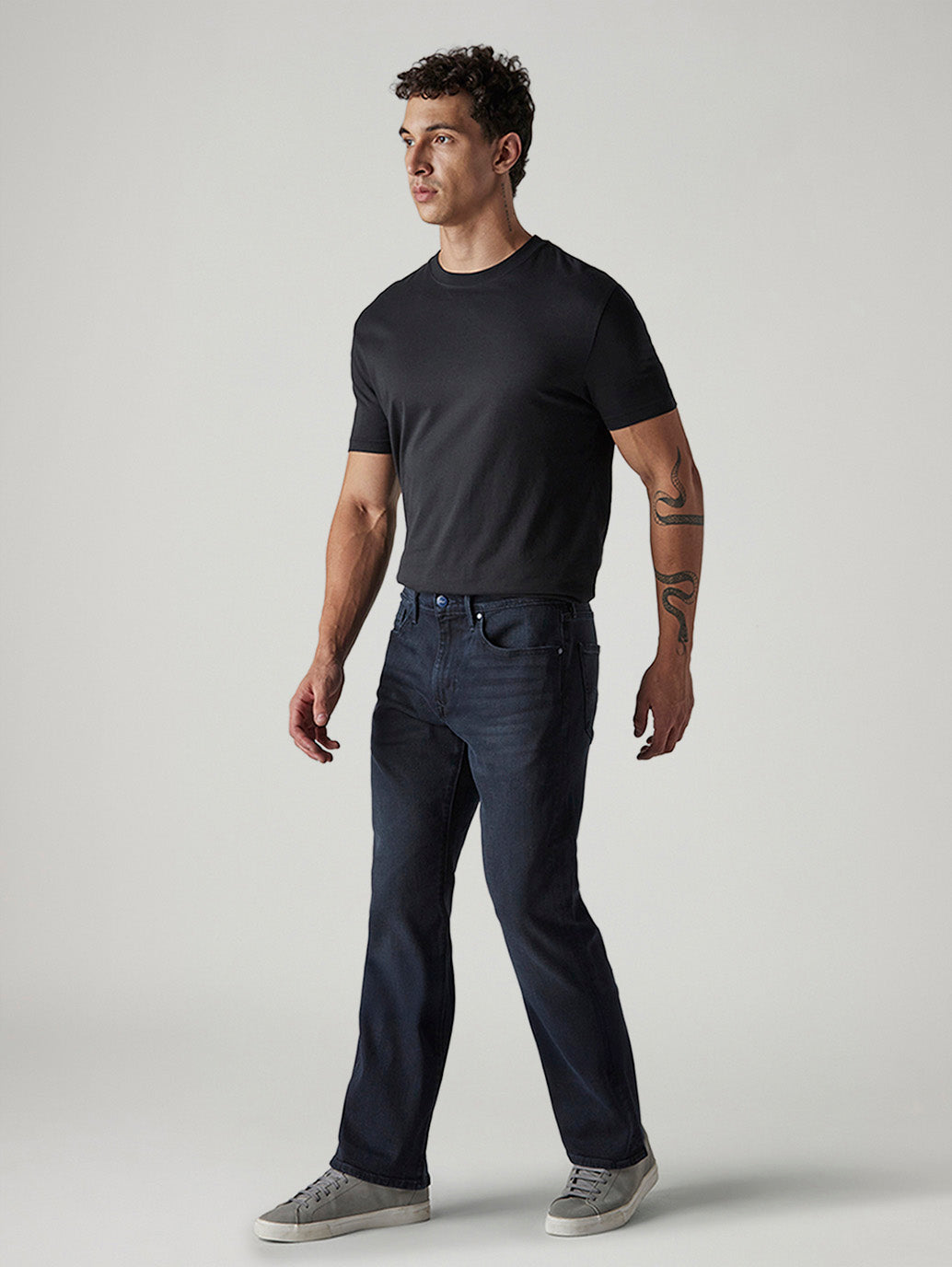 Men's Redloop 527 Navy Bootcut Fit Mid Rise Jeans - Side View