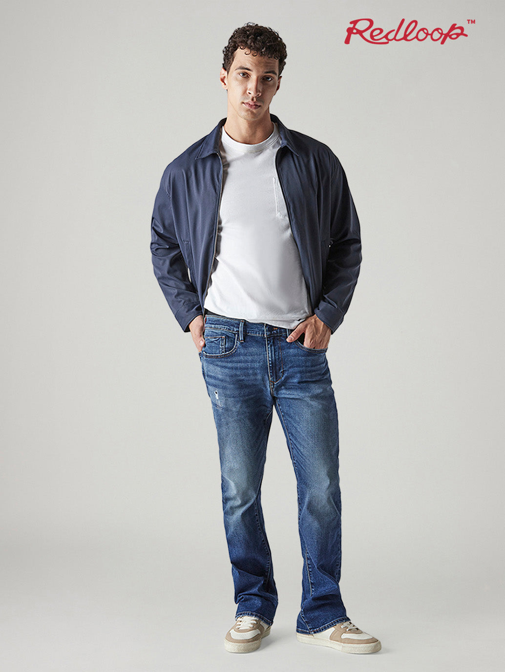 Men's Redloop 527 Dark Blue Bootcut Fit Mid Rise Jeans