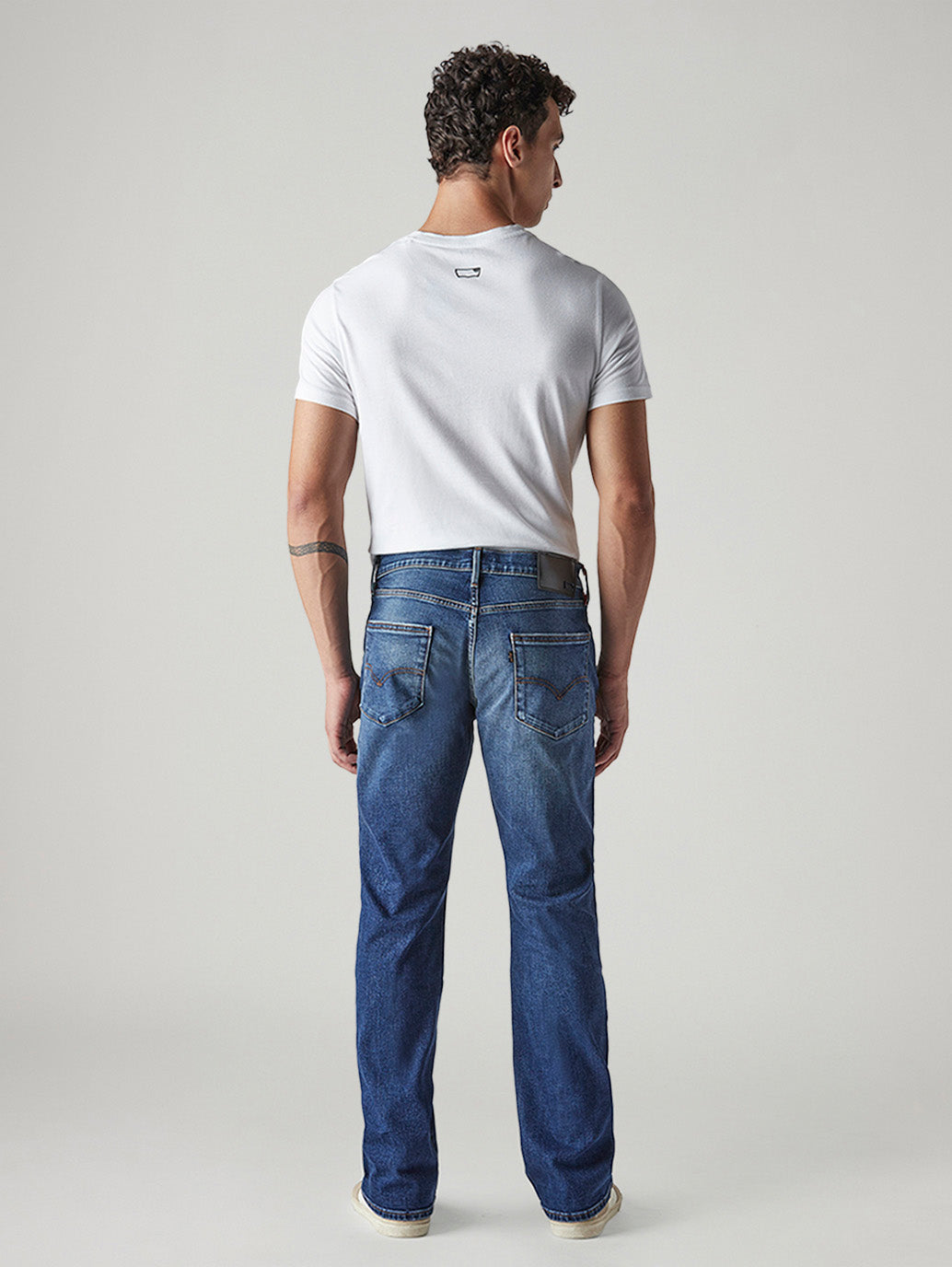 Men's Redloop 527 Dark Blue Bootcut Fit Mid Rise Jeans - Back View