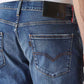 Men's Redloop 527 Dark Blue Bootcut Fit Mid Rise Jeans - Detail View