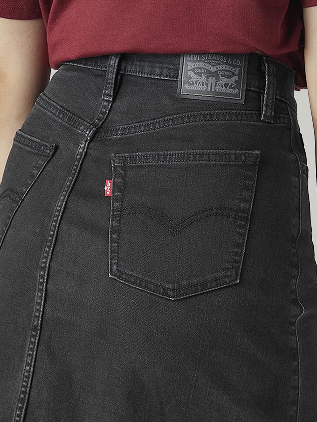 Women's Black Regular Fit Mid Rise Skirt - 20 View