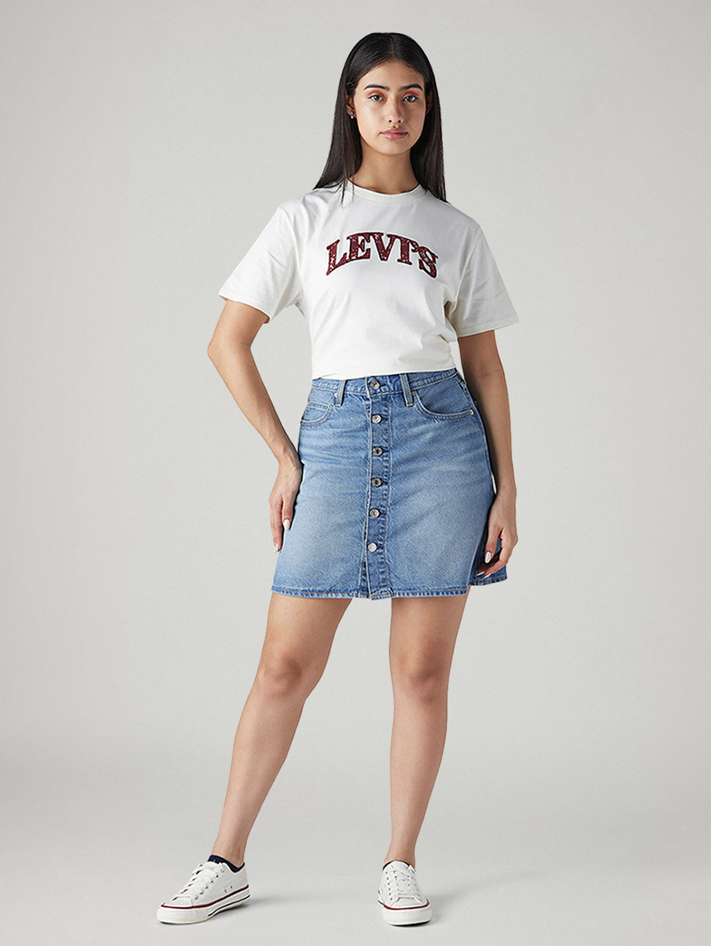 Women's Blue Regular Fit Mid Rise Skirt