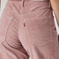 Women's Pink Loose Bootcut Fit Mid Rise Corduroy Cargos - Detail View