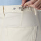 Women's Off White Wide Leg Fit High Rise Cinch Trouser - Detail View