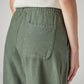 Women's Olive XL Straight Loose Fit Mid Rise Trousers - Detail View