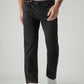 Men's 505 Black Straight Fit Mid Rise Jeans - Front View