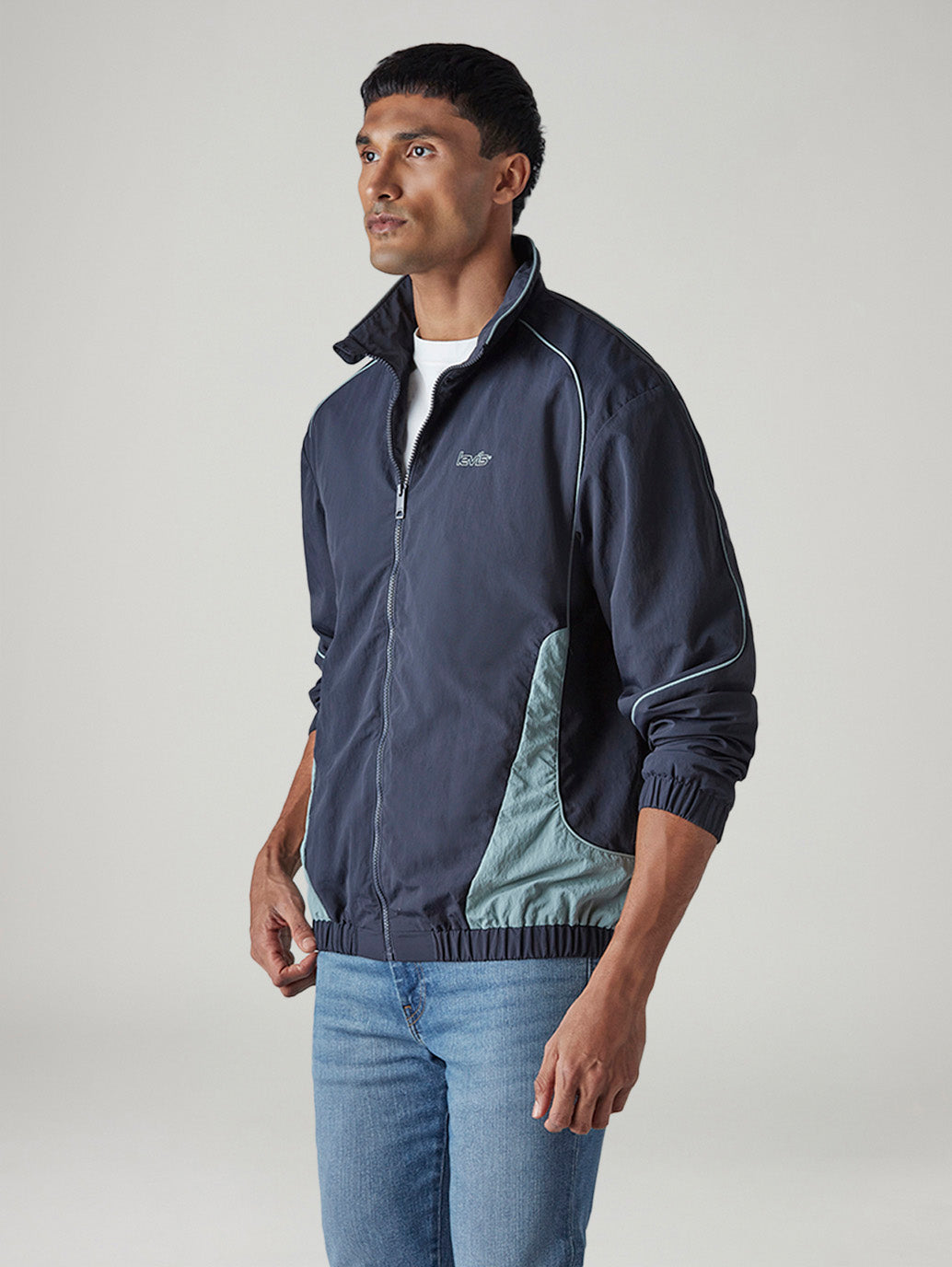 Men's Colorblock Relaxed Fit Jacket - Side View