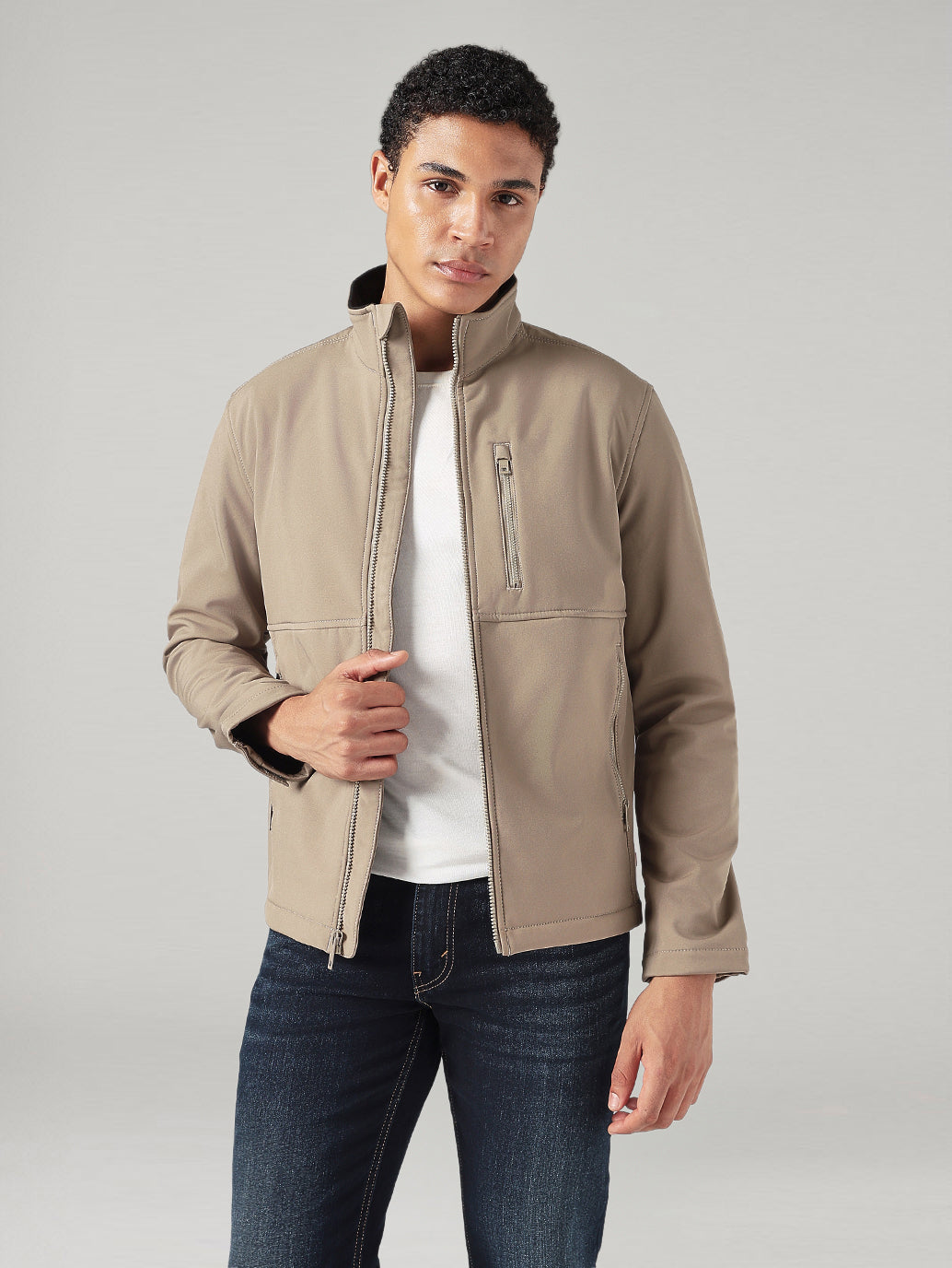 Men's Solid Regular Fit Jacket