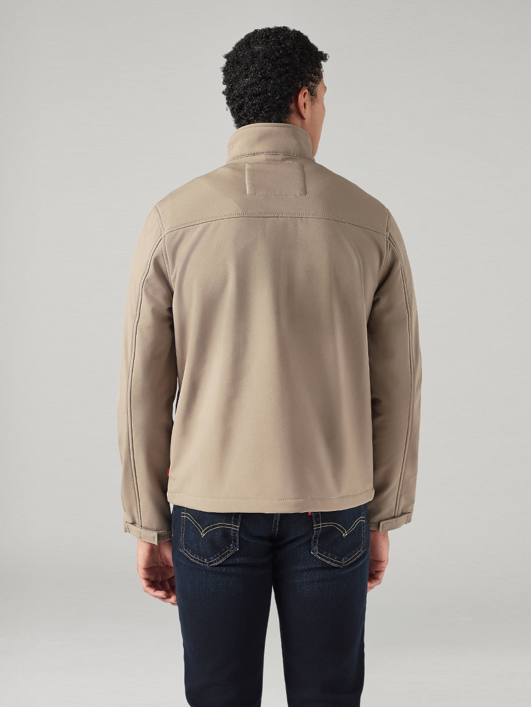Men's Solid Regular Fit Jacket - Back View