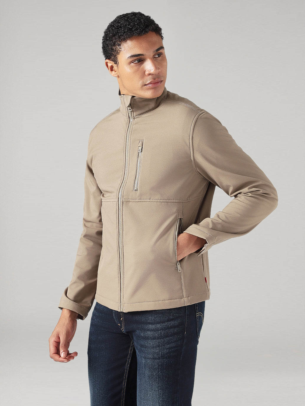 Men's Solid Regular Fit Jacket - SIde View