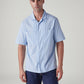 Men's Striped Loose Fit Poplin Shirt - Front View