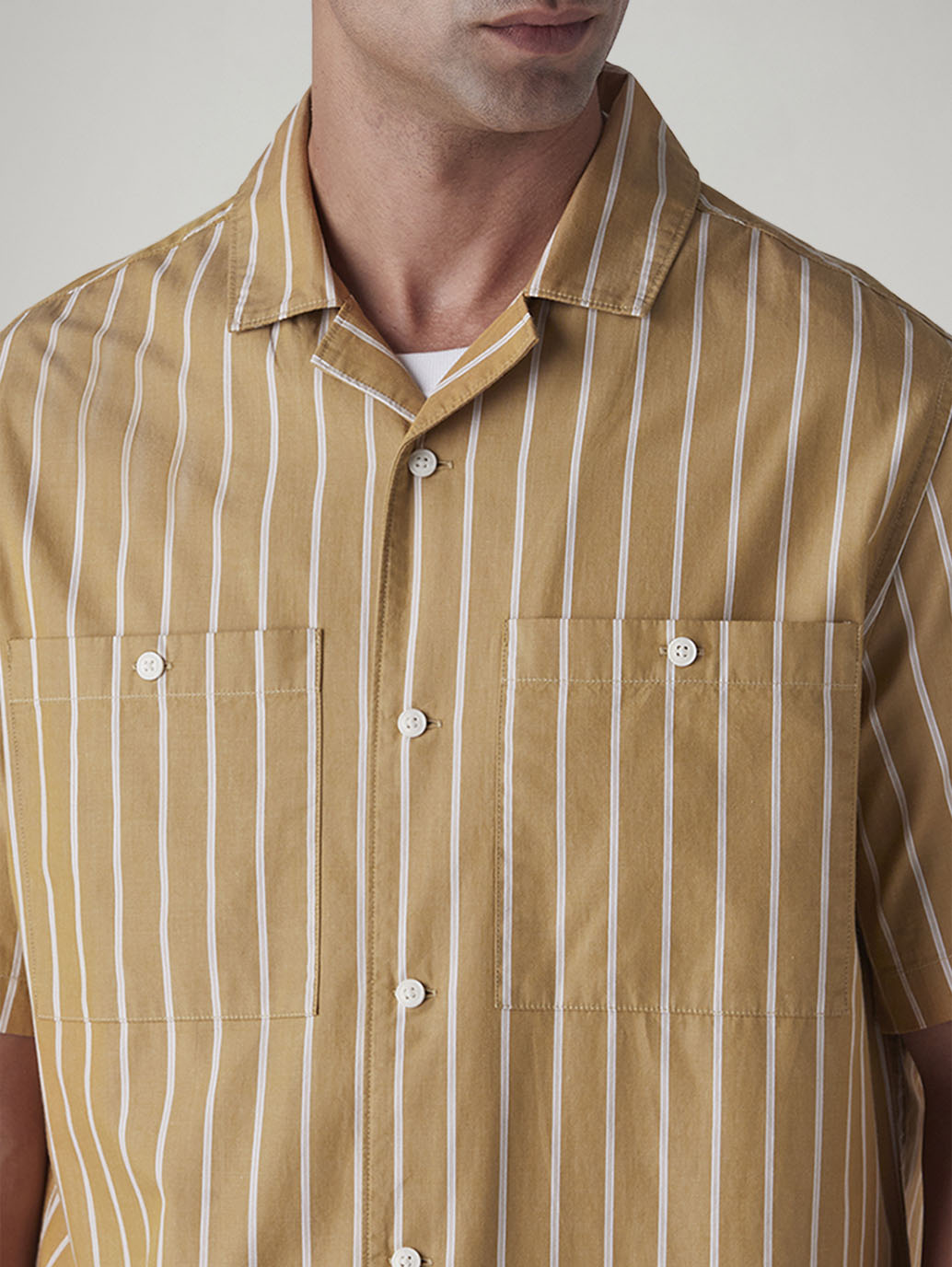 Men's Striped Loose Fit Poplin Shirt - 20 View