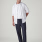 Men's Navy Authentic Relaxed Fit Mid Rise Linen Chinos - Styleshot View