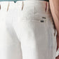 Men's White Authentic Relaxed Fit Mid Rise Linen Chinos - Detail View