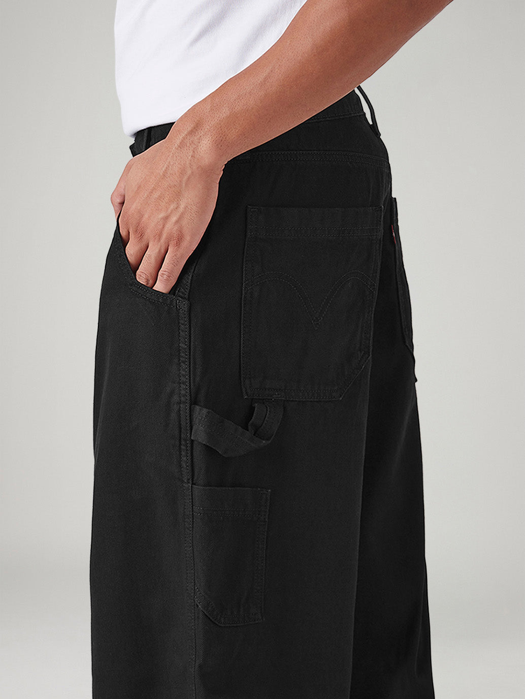 Men's Black Extra Baggy Loose Fit Mid Rise Jeans - 2893b6a8-d76c-4545-addb-82126bf29a10 View