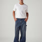 Men's Blue Extra Baggy Loose Fit Mid Rise Jeans - Front View