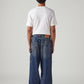 Men's Blue Extra Baggy Loose Fit Mid Rise Jeans - Back View