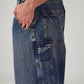 Men's Blue Extra Baggy Loose Fit Mid Rise Jeans - Detail View