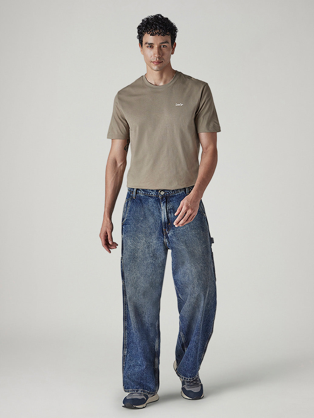 Men's Blue Extra Baggy Fit Mid Rise Selvedge Jeans