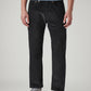 Men's Black Authentic Relaxed Straight Fit Mid Rise Corduroy Chinos - Front View
