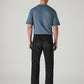Men's Black Authentic Relaxed Straight Fit Mid Rise Corduroy Chinos - Back View