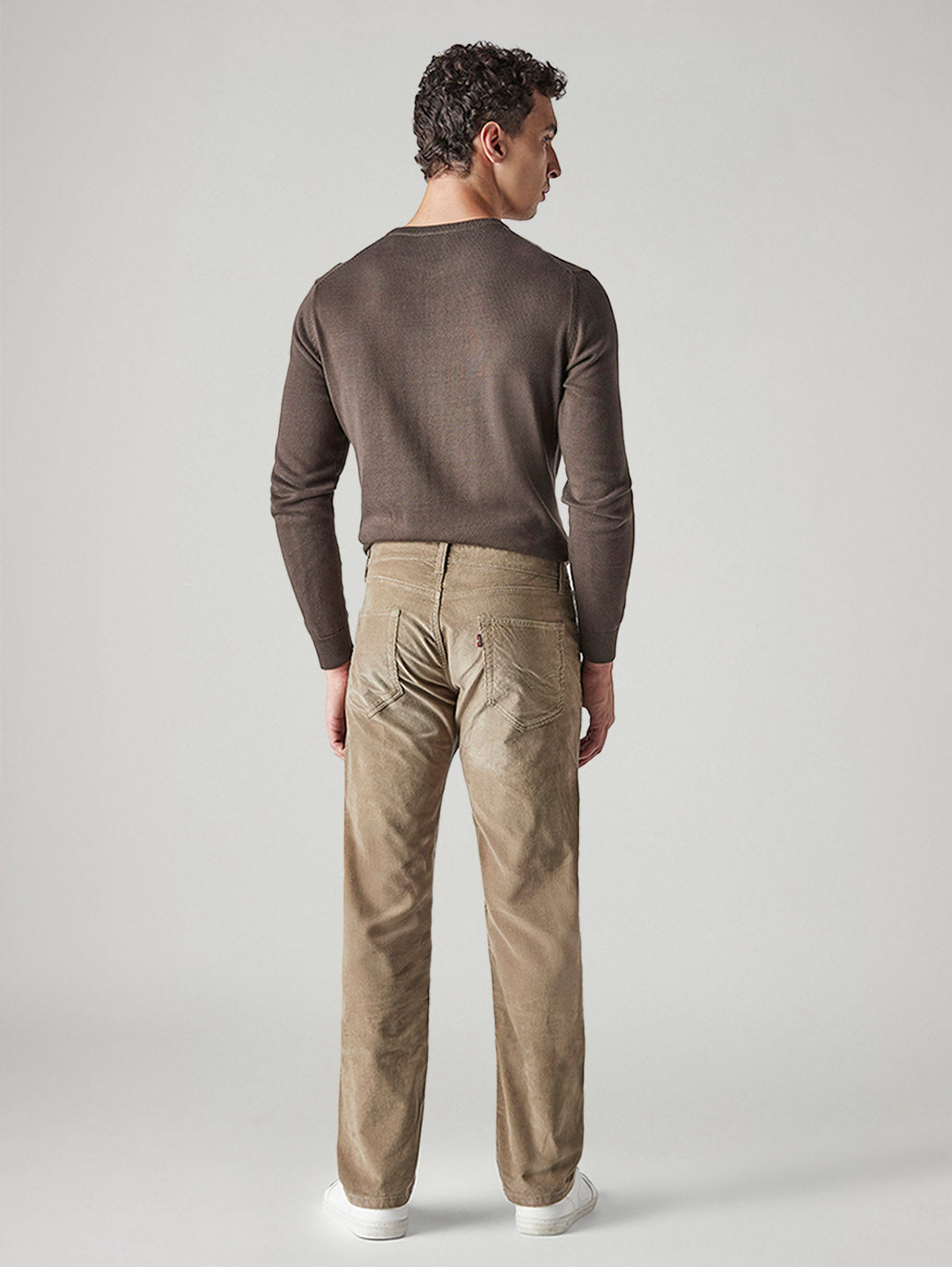 Men's Beige Authentic Relaxed Fit Mid Rise Corduroy Chinos - 20 View