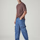 Men's 568 Blue Loose Fit Mid Rise Cargos - Styleshot View