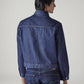 Men's Solid Regular Fit Denim Jacket - Back View
